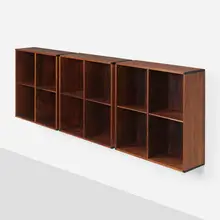 Wall-mounted bookcases, set of three by Aksel Kjersgaard, c. 1960, rosewood, ebony, sold Apr 2023