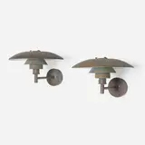 PH 4/3 wall lamps, pair by Poul Henningsen, patinated copper, sold Apr 2023