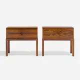 Nightstands, pair by Aksel Kjersgaard, c. 1975, rosewood, sold Apr 2023