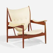 Chieftain lounge chair by Finn Juhl, 1949, teak, leather, sold Apr 2023