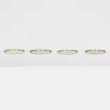 Munkegård ceiling lamps, set of four by Arne Jacobsen, 1955 / 1992, brass, milk glass, enameled aluminum, sold Apr 2023