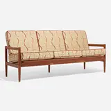 Sofa by Børge Jensen & Sønner, c. 1965, teak, upholstery, sold Apr 2023