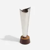 Vase by Tapio Wirkkala, 1960 / 1962, silver, rosewood, sold Apr 2023
