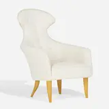 Eva chair by Kerstin Hörlin-Holmquist, 1958, upholstery, beech, sold Apr 2023