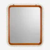 Wall mirror by Nordiska Kompaniet, c. 1960, mahogany, brass, sold Apr 2023