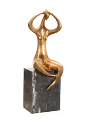 late 20th century. "Love by Isaac Kahn, bronze sculpture on marble plinth, sold Feb 2025