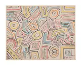 Untitled - Lines in Geometric Shapes - 2024 by Sam Ezell, oil on canvas, sold Feb 2025