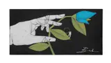 born 1972). Untitled - Hand and Flower by Michael Banks, oil on board, sold Feb 2025
