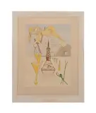 La Fusee" (Rocket) - 1966 by Salvador Dalí, engraving and etching with on Arches paper with watermark, sold Feb 2025