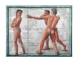 Competition" diptych - 1985 by David Moriarty, oil on canvas, sold Feb 2025