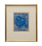 Head" - 1955 by Milton Avery, woodcut on Japon paper, sold Feb 2025