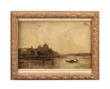 Untitled - View of the Grand Canal by Edouard-Jacques Dufeu, oil on canvas, sold Mar 2025