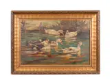 Enter Familie!" - 1921 by Willy Tiedjen, oil on board, sold Mar 2025