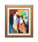 Untitled - Two Women Standing by Itzchak Tarkay, serigraph on canvas, sold Mar 2025