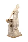 Untitled - Maiden At A Railing - circa 1910 by Dante Zoi, marble, sold Mar 2025