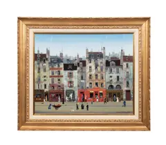 Musiciens de Rue" - circa 1984 by Michel Delacroix, oil on canvas, sold Mar 2025