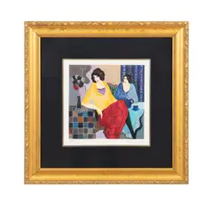 Untitled - Two Ladies at Tea by Itzchak Tarkay, serigraph on paper, sold Mar 2025