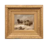 Untitled - Highland Sheep in Winter - 1875 by Charles Jones, oil on canvas, sold Mar 2025
