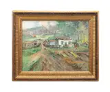 Untitled - Cottage Landscape -1928 by William Slocum Davenport, oil on canvas laid to board, sold Mar 2025