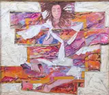 Philadelphia by Lynne Gulezian, mixed media on paper, sold Jan 2022