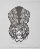 Tiger Cat by Jacques Hnizdovsky, woodcut, sold Jan 2022