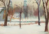 Kathleen Morris, Berthier-en-Haut by Kathleen Morris, oil on board, sold Jun 2021