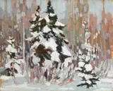 Orillia (1915) by Franklin Carmichael, oil on double board, sold Jun 2021