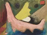 Jack Bush, The Red Square by Jack Bush, oil on masonite, sold Jun 2021