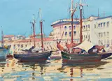 Robert Pilot, Barbados, BWI by Robert Pilot, oil on board, sold Jun 2021