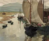 Doris McCarthy, Barachois by Doris Jean McCarthy, oil on board, sold Jun 2021