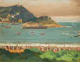 John Lyman, Regatta at San Sebastian by John Goodwin Lyman, oil on panel, sold Jun 2021