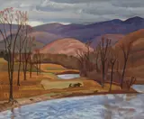 John Lyman, Fall Ploughing by John Goodwin Lyman, oil on board, sold Jun 2021