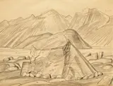 Lawren Harris, Arctic Tent, Pangnirtung, Baffin Island by Lawren Harris, graphite on paper, sold Jun 2021