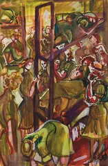 Bunks by Pegi Nicol MacLeod, watercolour, laid down on board, sold Jun 2021