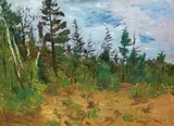 Edge of Woods in Spring, New Brunswick by William Goodridge Roberts, oil on board, sold Jun 2021