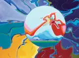 Alex Janvier, #26 Amerindian Time Capsule (Super Natural Series) by Alex Janvier, gouache, sold Jun 2021