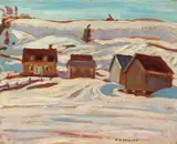 A.Y. Jackson, Old Farm Buildings, Quebec by A. Y. Jackson, oil on board, sold Jun 2021