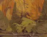 Woodland by A. J. Casson, oil on board, sold Nov 2021