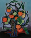 Still Life with Tomatoes by Paul-Vanier Beaulieu, oil on canvas, sold Nov 2021