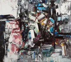 Sans titre (circa 1959) by Jean Paul Riopelle, oil on canvas, sold Nov 2021