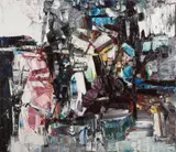 Sans titre (circa 1959) by Jean Paul Riopelle, oil on canvas, sold Nov 2021