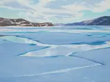 Reflections in the Melt Water by Doris Jean McCarthy, acrylic on canvas, sold Nov 2021