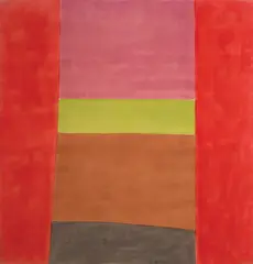 Purple, Lime, Brown by Jack Bush, oil on canvas, sold Nov 2021