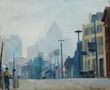 Bay Street Looking South by Marion Long, oil on canvas, sold Nov 2021