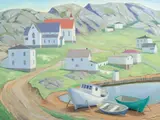 Brigus, Newfoundland by Doris Jean McCarthy, oil on canvas, sold Nov 2021