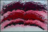 Rose Slush by Jacques Hurtubise, oil on canvas (diptych), sold Nov 2021