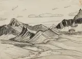 Tonquin Valley, Jasper by Lawren Harris, graphite, sold Nov 2021