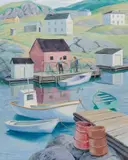 Bishop's Harbour, Newfoundland by Doris Jean McCarthy, oil on canvas, sold Nov 2021