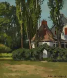 Adrien Hébert, Ste-Rose, maison familiale by Adrien H�bert, oil on canvas, sold Nov 2021