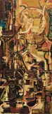 Night, Sign #2 (1955) by Harold Town, oil on board, sold Jun 2022
